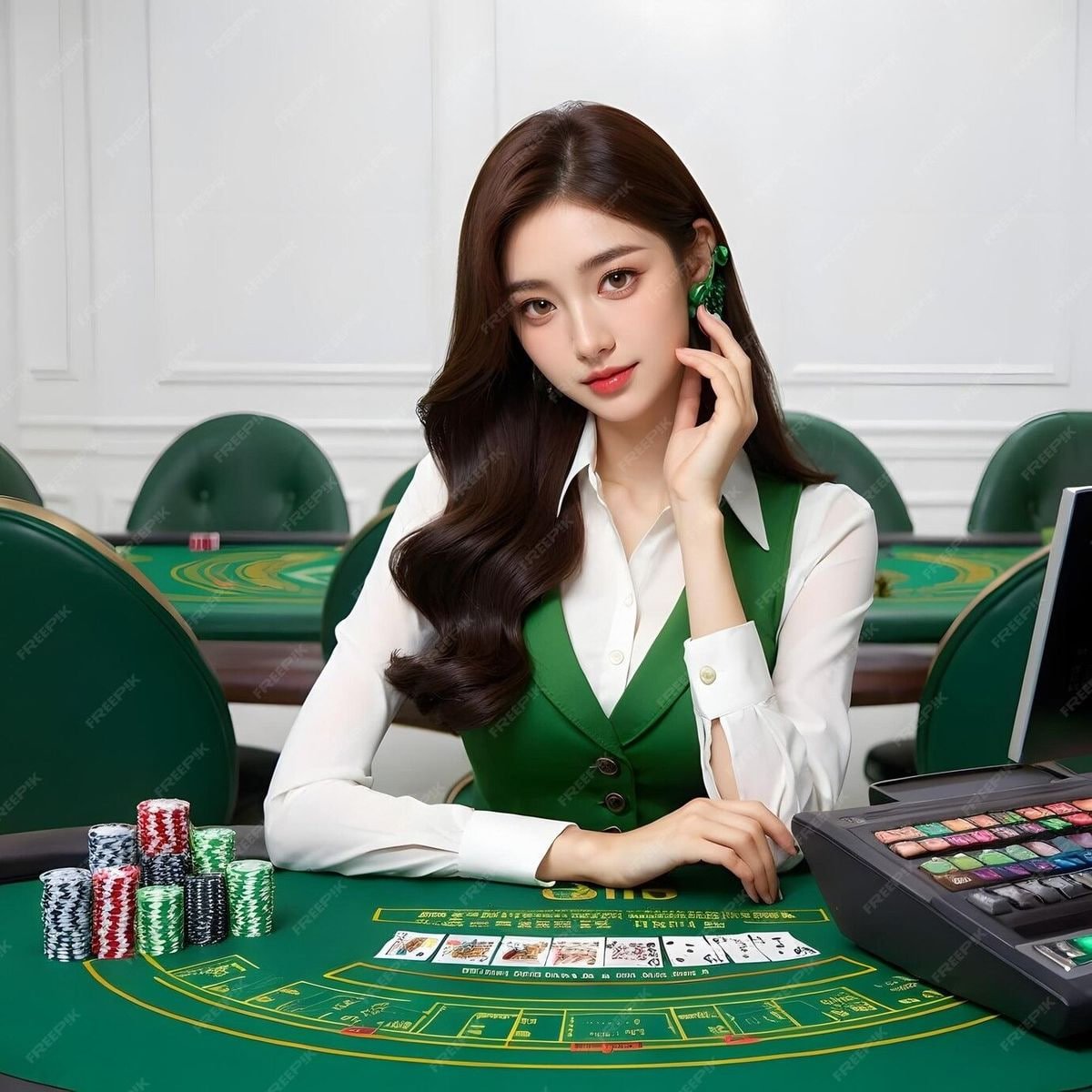 Ilustrasi hiburan slot online dan live casino dengan tema neon angkasa138